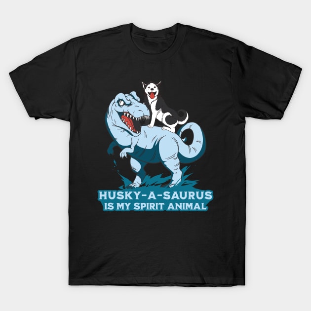 Husky-a-saurus - Sled Racing Husky Lover T-Shirt by Emmi Fox Designs